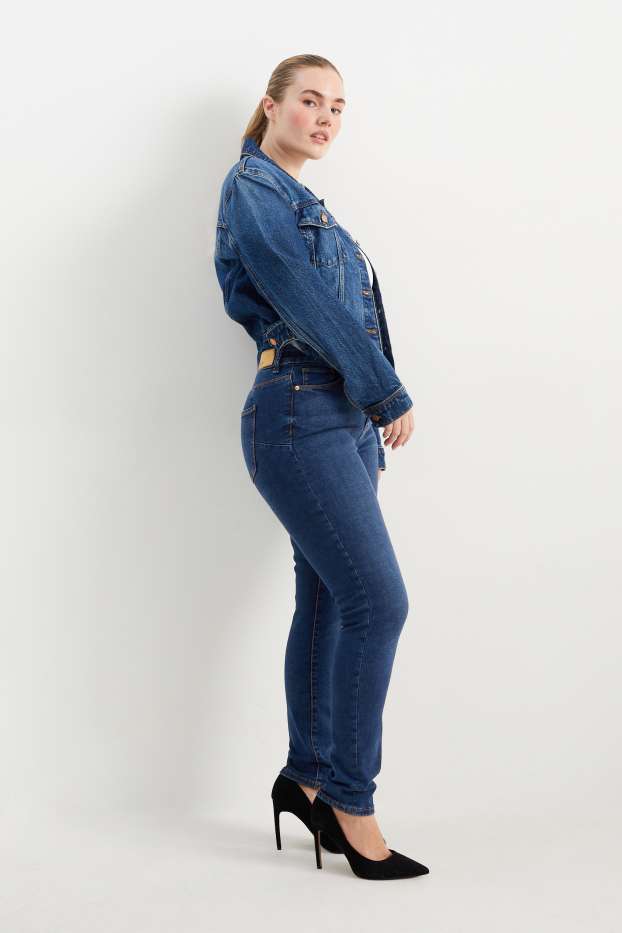 Damen - Skinny Jeans - Mid Waist - Shaping-Jeans - LYCRA® - jeansblau