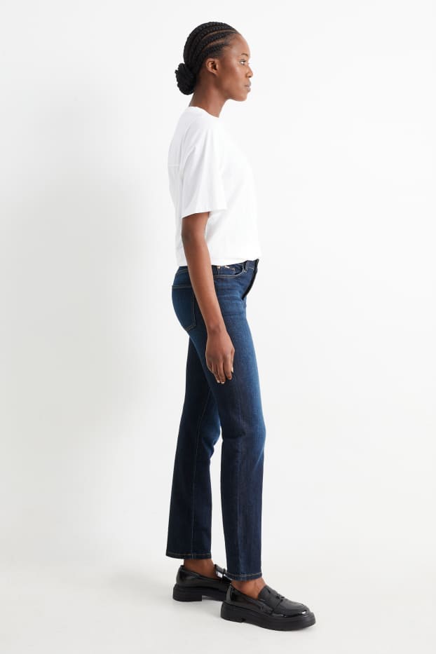 Damen - Straight Jeans - Mid Waist - LYCRA® - dunkeljeansblau