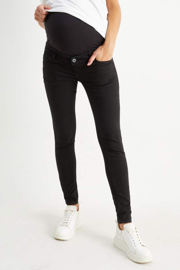 Damen - Umstandsjeans - Skinny Jeans - schwarz