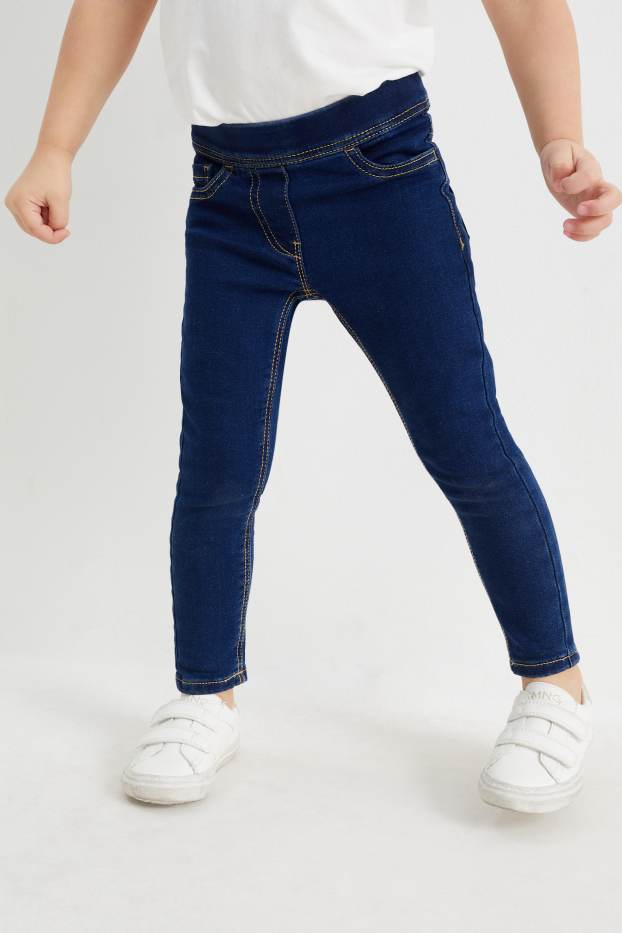 Enfants filles - Lot de 2 - jegging jeans - jean bleu foncé