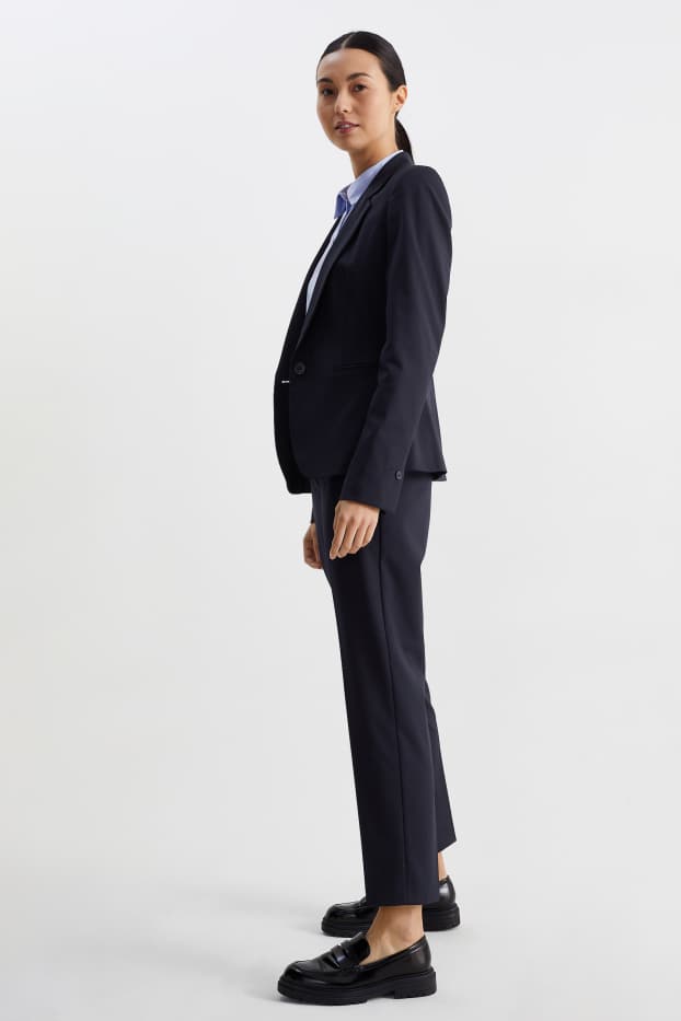 Dona - Pantalons formals - mid waist - slim fit - Mix & Match - blau fosc