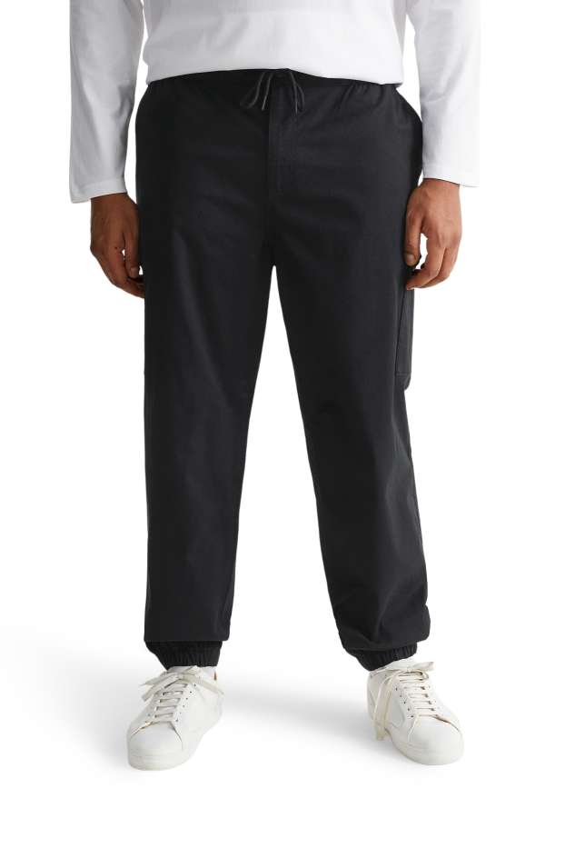Hommes - Pantalon cargo - regular fit - noir