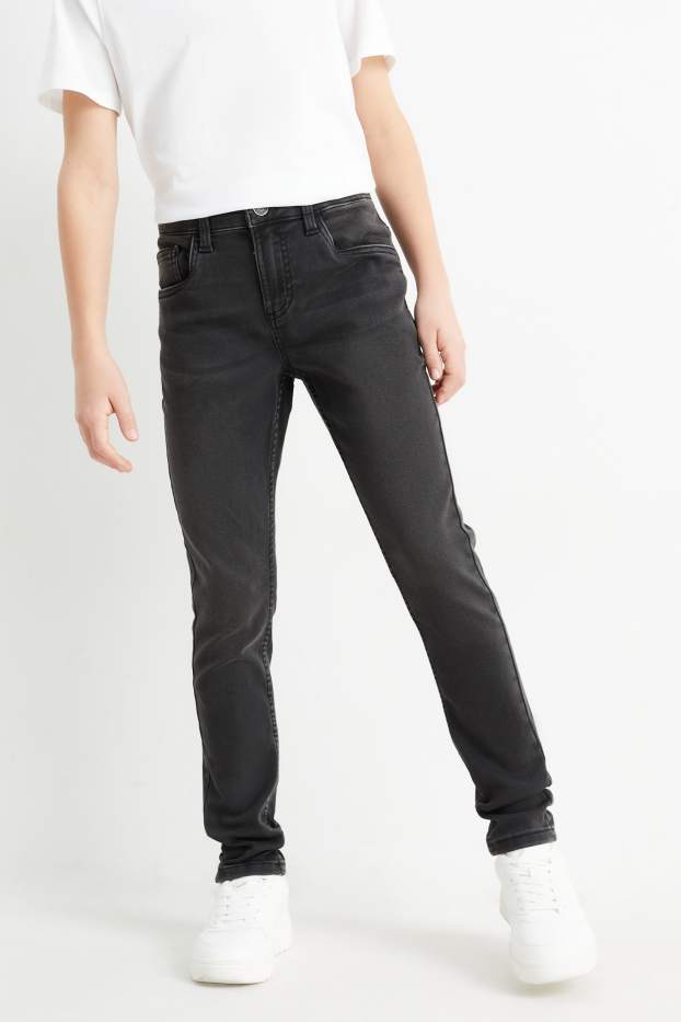 Kinderen: jongens - Skinny jeans - jog denim - jeansdonkergrijs