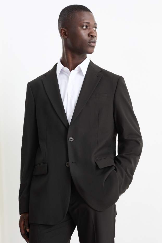 Hommes - Veste de costume - regular fit - Flex - LYCRA® - noir