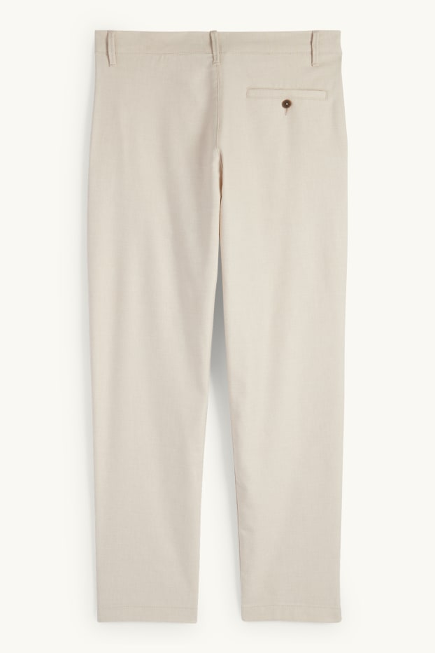 Heren - Chino - tapered fit - licht beige