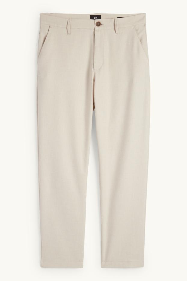 Heren - Chino - tapered fit - licht beige