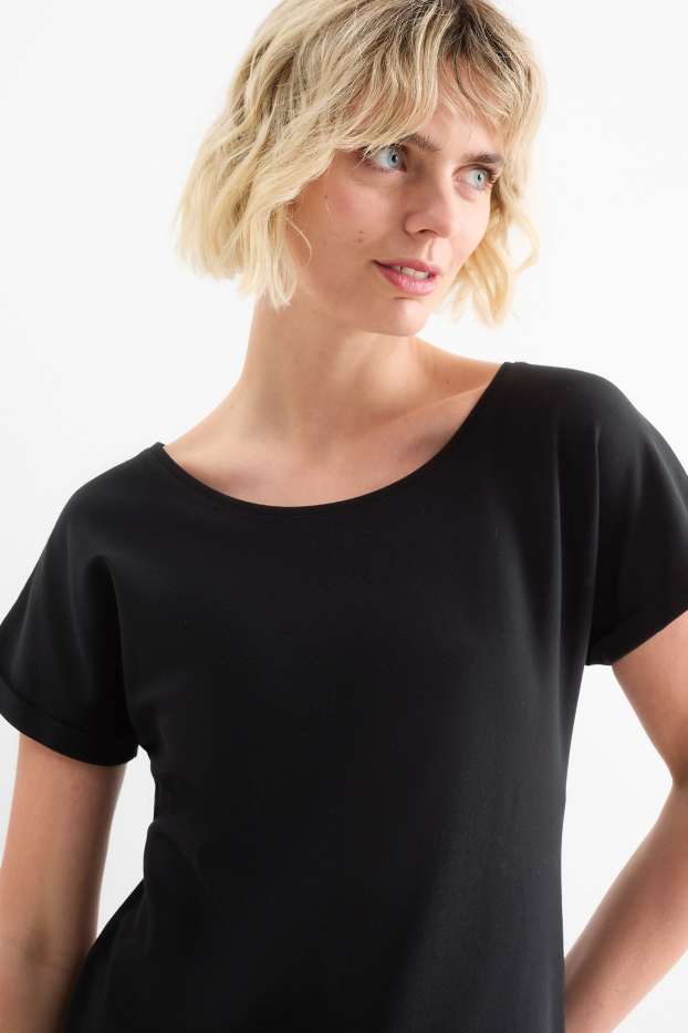 Dona - Vestit bàsic estil samarreta - negre