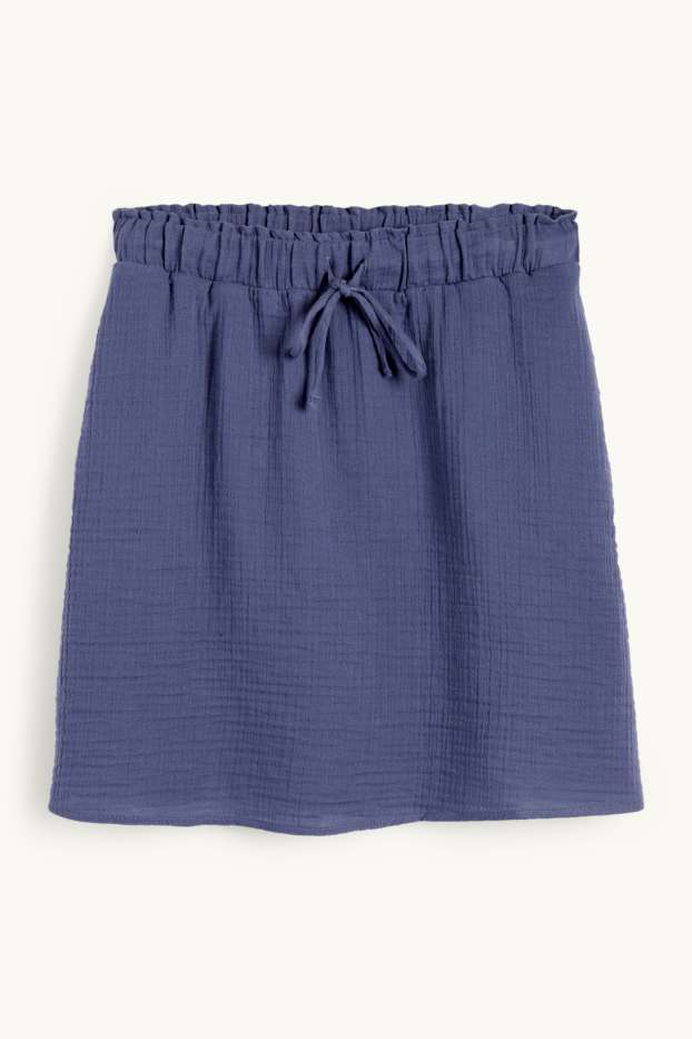 Dames - Rok van mousseline - donkerblauw