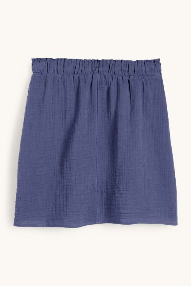 Dames - Rok van mousseline - donkerblauw