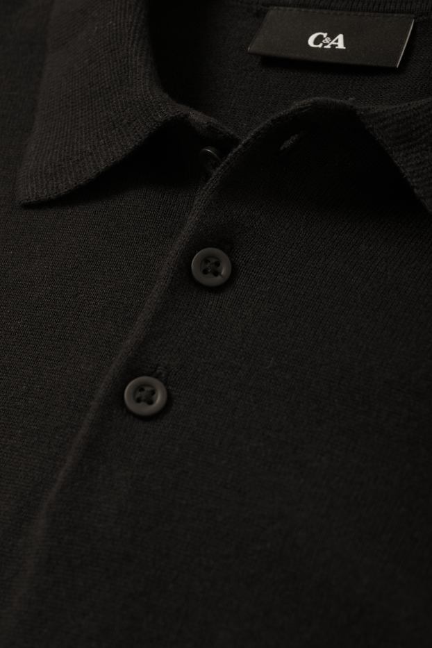 Uomo - Maglione in maglia fine - nero