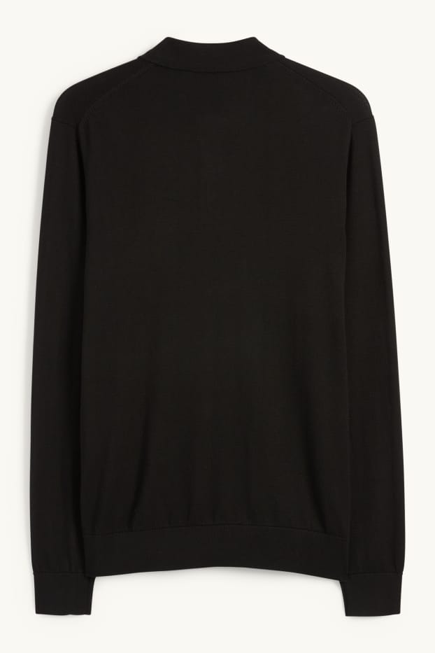 Uomo - Maglione in maglia fine - nero