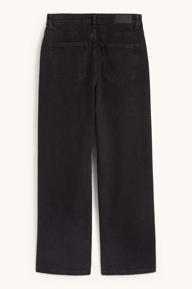 Dames - Baggy jeans - mid waist - jeansdonkergrijs