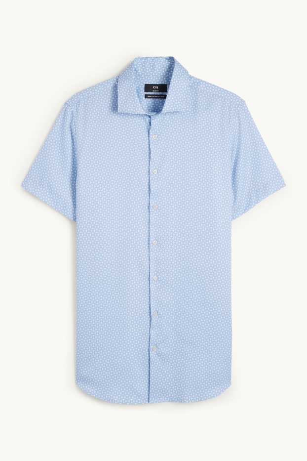 Bărbați - Cămașă office - slim fit - guler italian - ușor de călcat - cu model - albastru deschis
