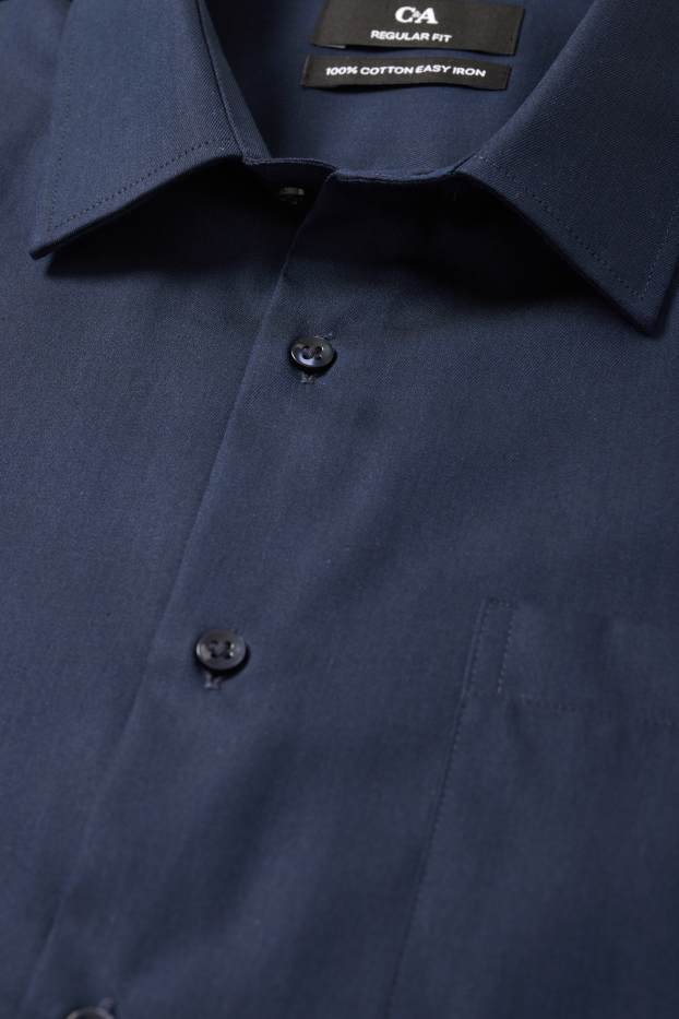 Home - Camisa formal - regular fit - Kent - fàcil de planxar - blau fosc