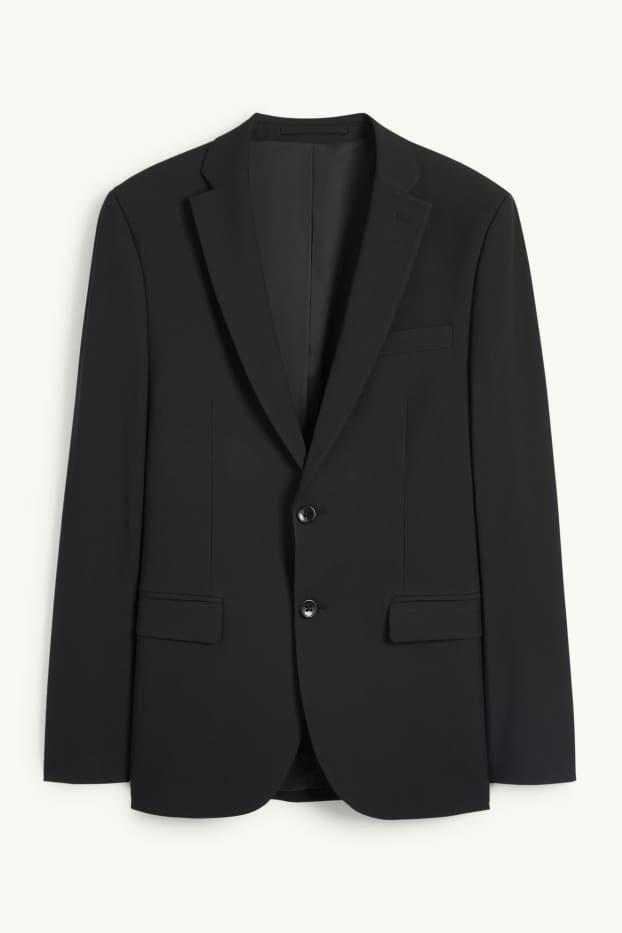 Hommes - Veste de costume - body fit - Flex - 4 Way Stretch - LYCRA® - noir