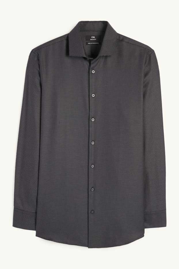 Herren - Businesshemd - Regular Fit - Cutaway - bügelfrei  - dunkelgrau