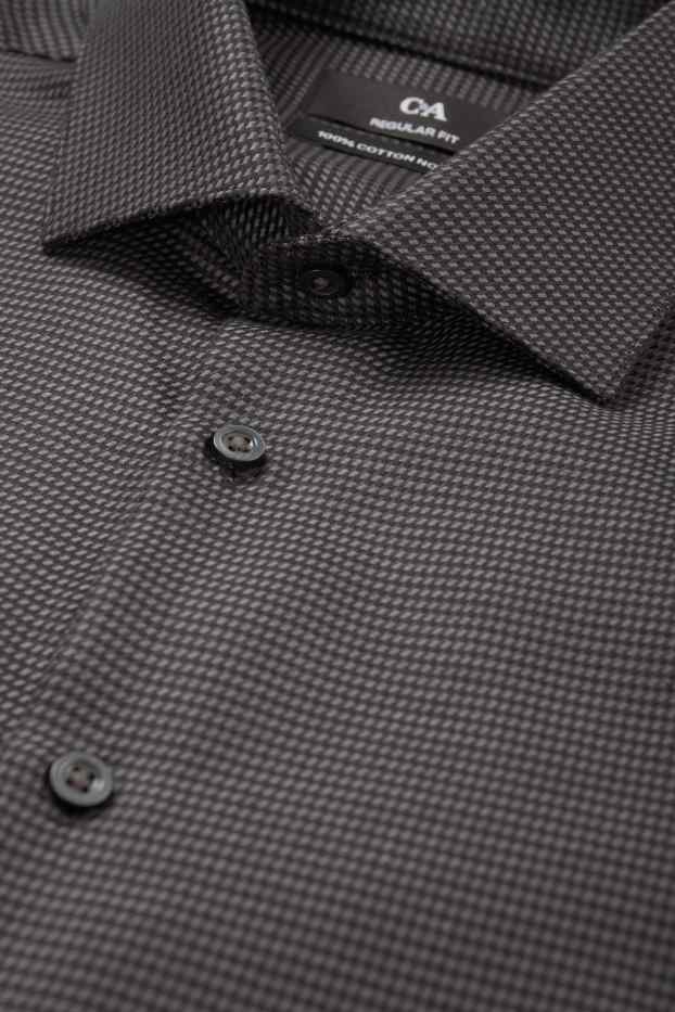 Herren - Businesshemd - Regular Fit - Cutaway - bügelfrei  - dunkelgrau