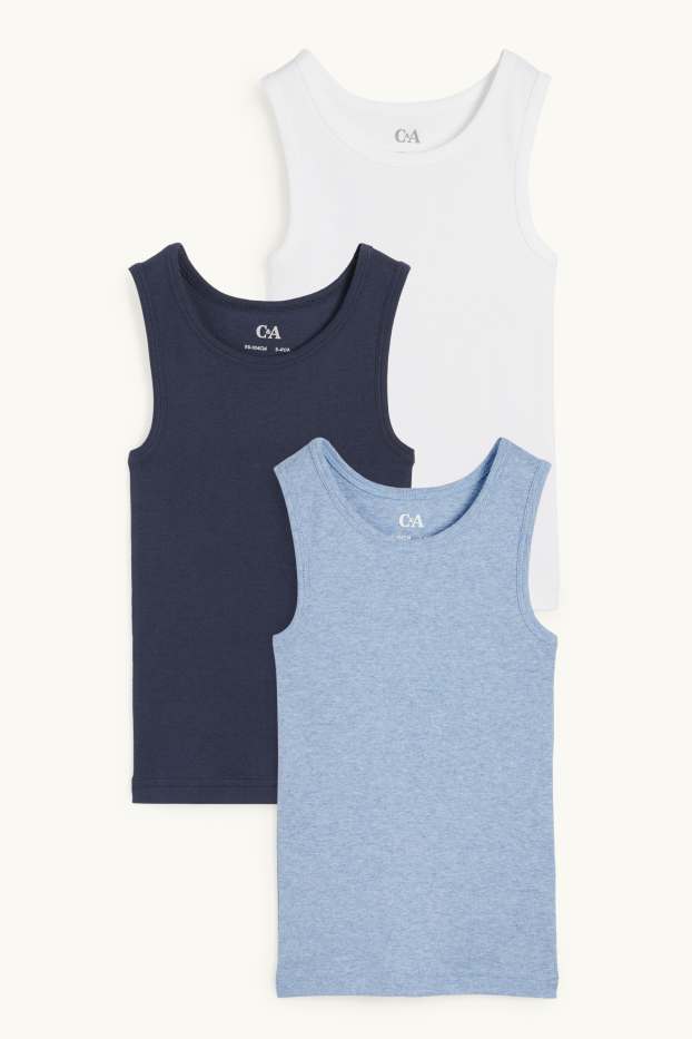 Kinder Jungen - Multipack 3er - Singlet - dunkelblau