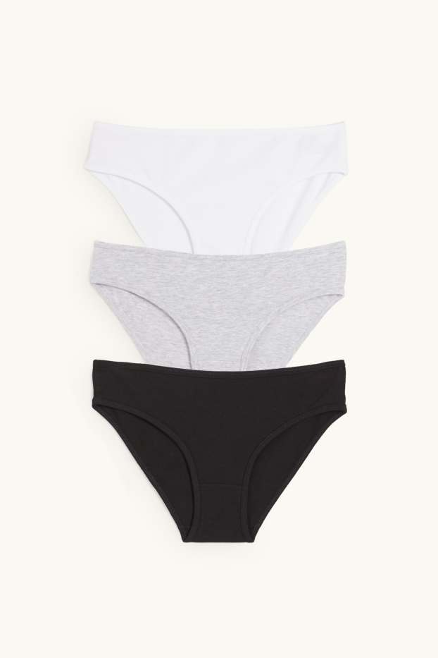 Enfants filles - Lot de 3 - culottes - noir