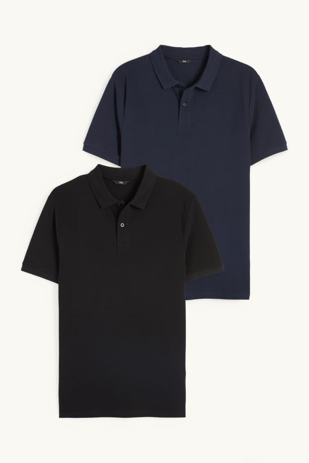 Hommes - Lot de 2 - polos - noir