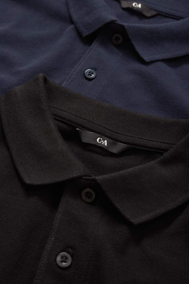 Hommes - Lot de 2 - polos - noir
