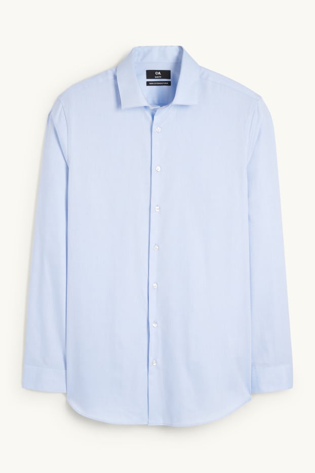Men - Business shirt - slim fit - cutaway collar - easy-iron - light blue
