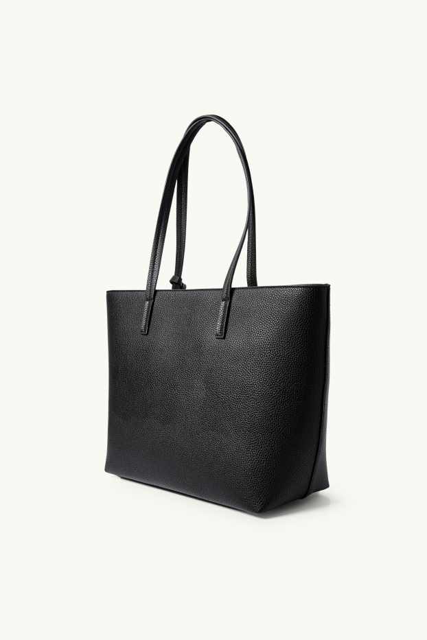 Dames - Shopper - imitatieleer - zwart