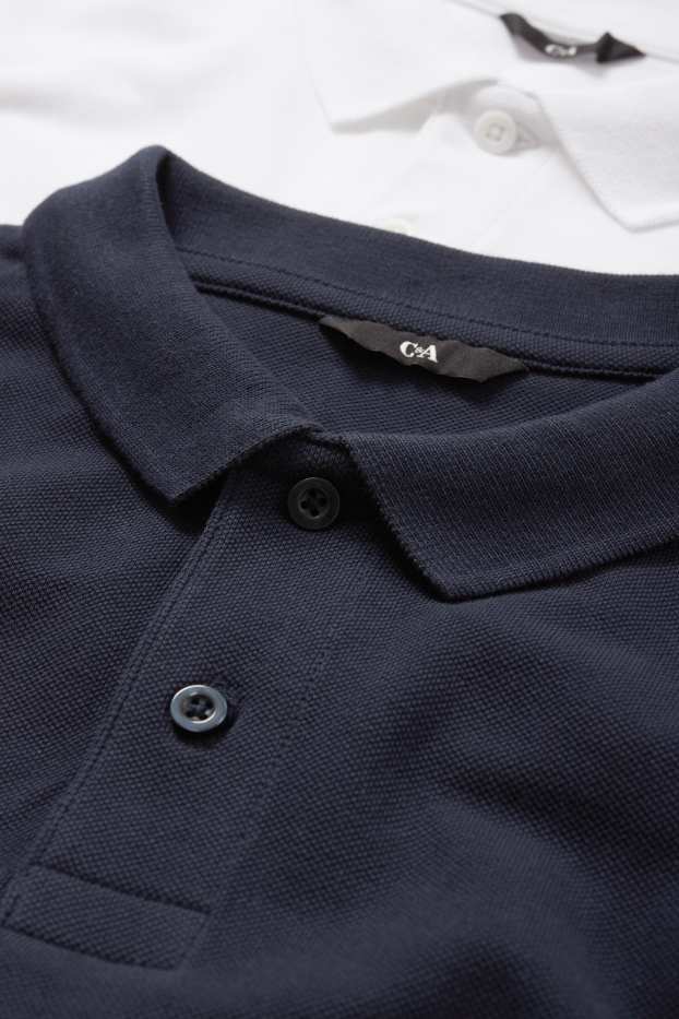 Hommes - Lot de 2 - polos - bleu foncé