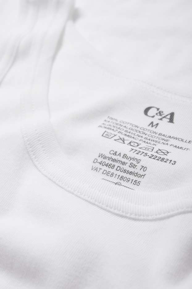 Bărbați - Multipack 3 buc. - maiou - reiat fin - fără cusături - alb