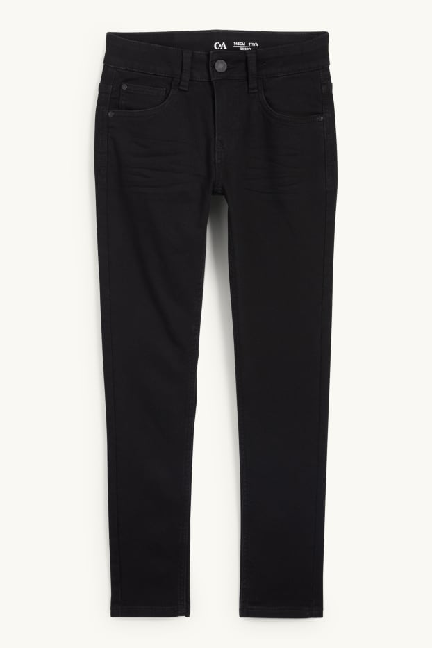 Kinderen: jongens - Skinny jeans - jog denim - jeansdonkergrijs