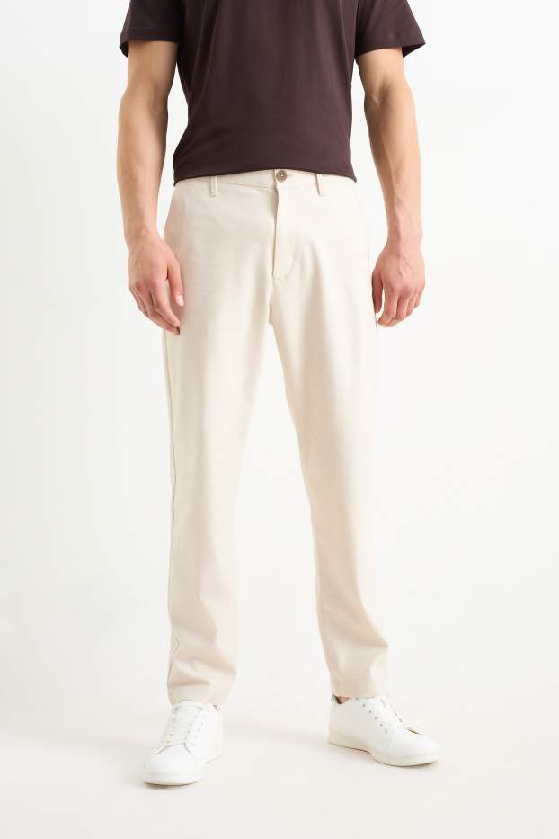 Heren - Chino - tapered fit - licht beige