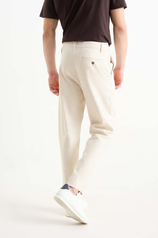 Heren - Chino - tapered fit - licht beige