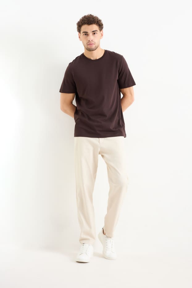 Heren - Chino - tapered fit - licht beige