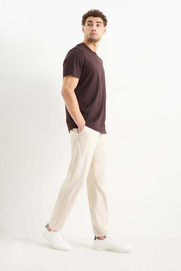 Heren - Chino - tapered fit - licht beige