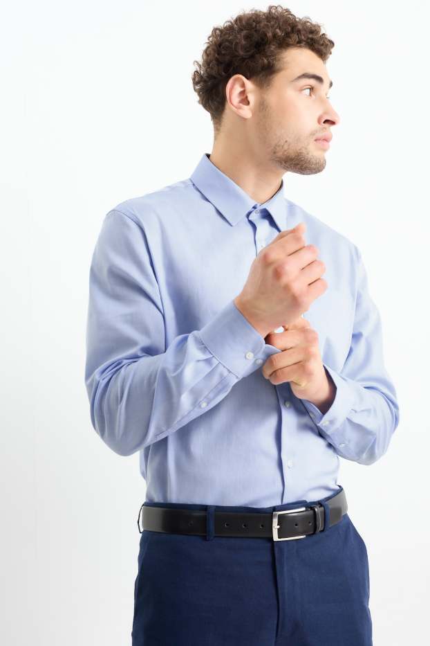 Herren - Businesshemd - Regular Fit - Kent - bügelleicht - hellblau