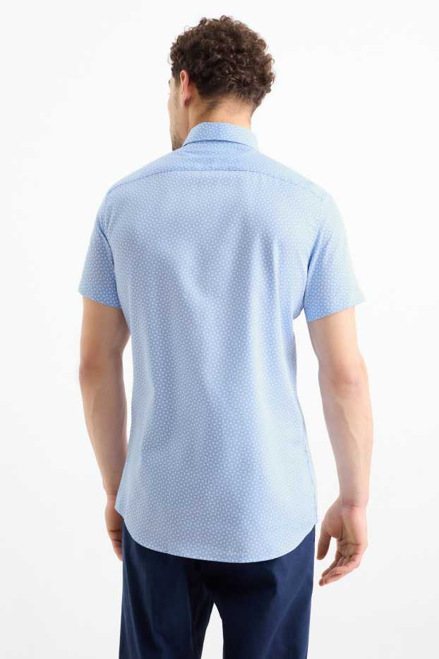 Bărbați - Cămașă office - slim fit - guler italian - ușor de călcat - cu model - albastru deschis