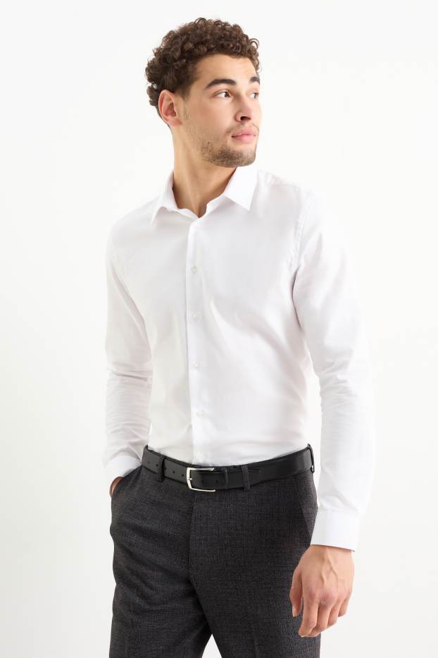 Home - Camisa formal - slim fit - Kent - fàcil de planxar - blanc