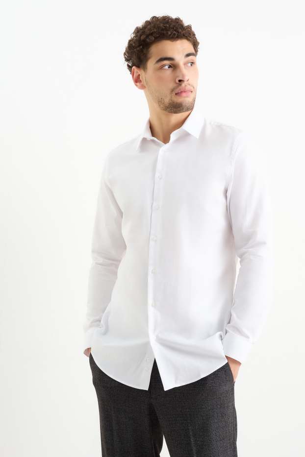 Home - Camisa formal - slim fit - Kent - fàcil de planxar - blanc