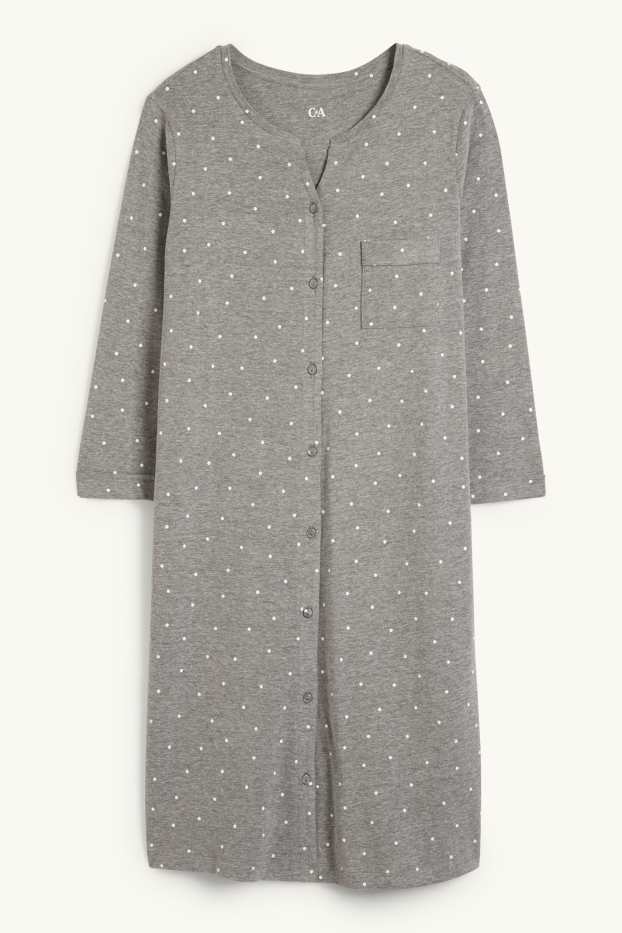 Femmes - Chemise de nuit - à pois - gris