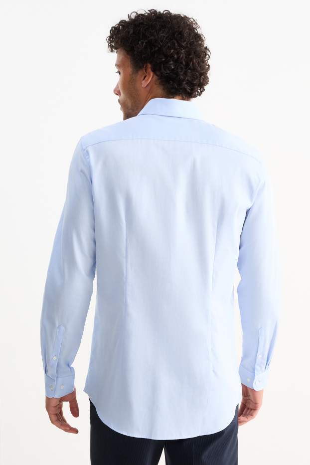 Men - Business shirt - slim fit - cutaway collar - easy-iron - light blue