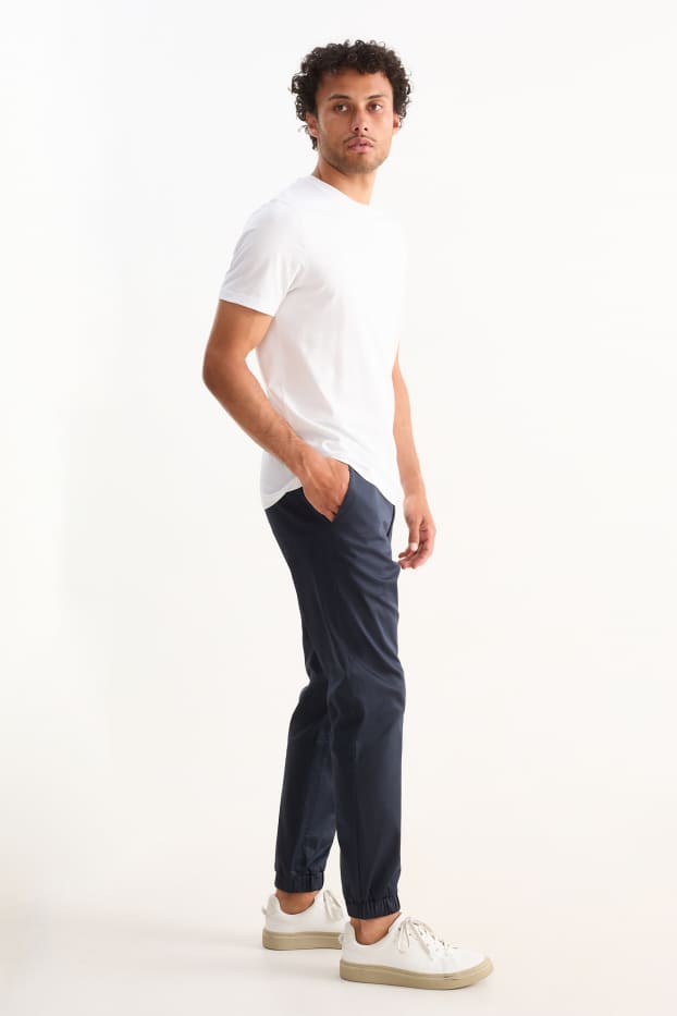 Hommes - Pantalon de jogging - tapered fit - bleu foncé