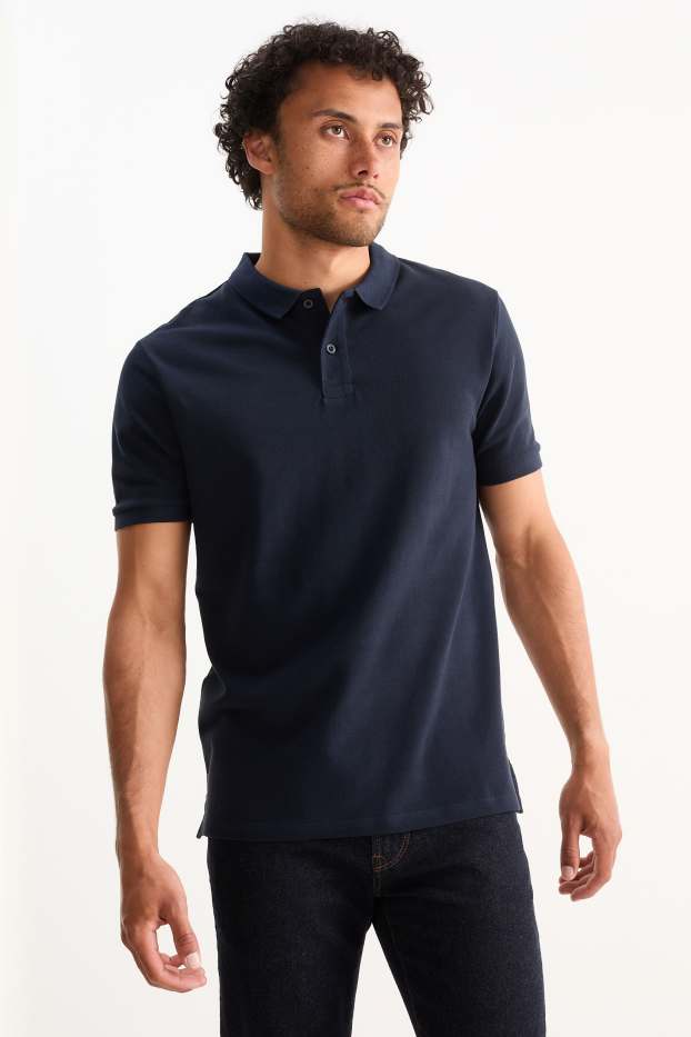 Hommes - Lot de 2 - polos - bleu foncé
