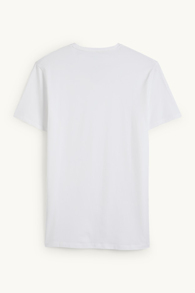 Herren - T-Shirt - Slim Fit - Flex - weiß
