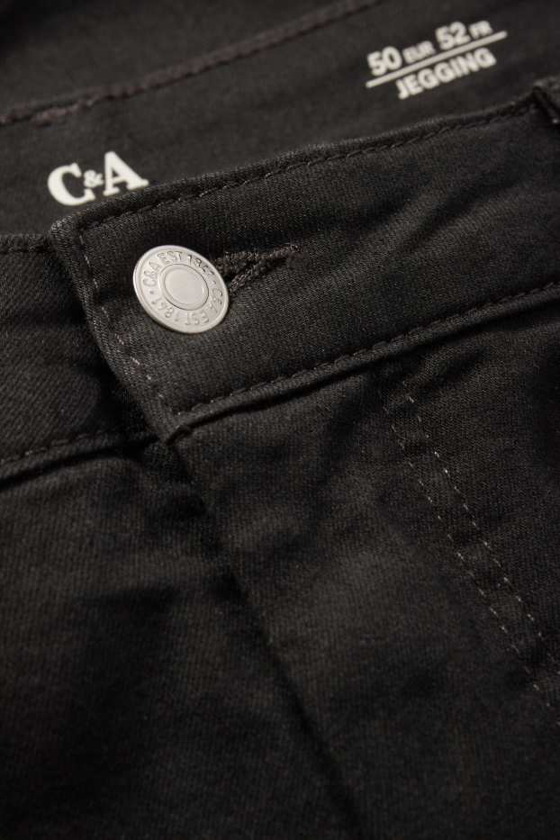 Damen - Jegging Jeans - High Waist - schwarz