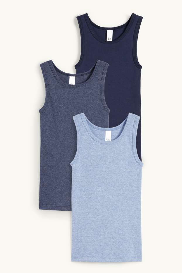 Kinder Jungen - Multipack 3er - Singlet - dunkelblau