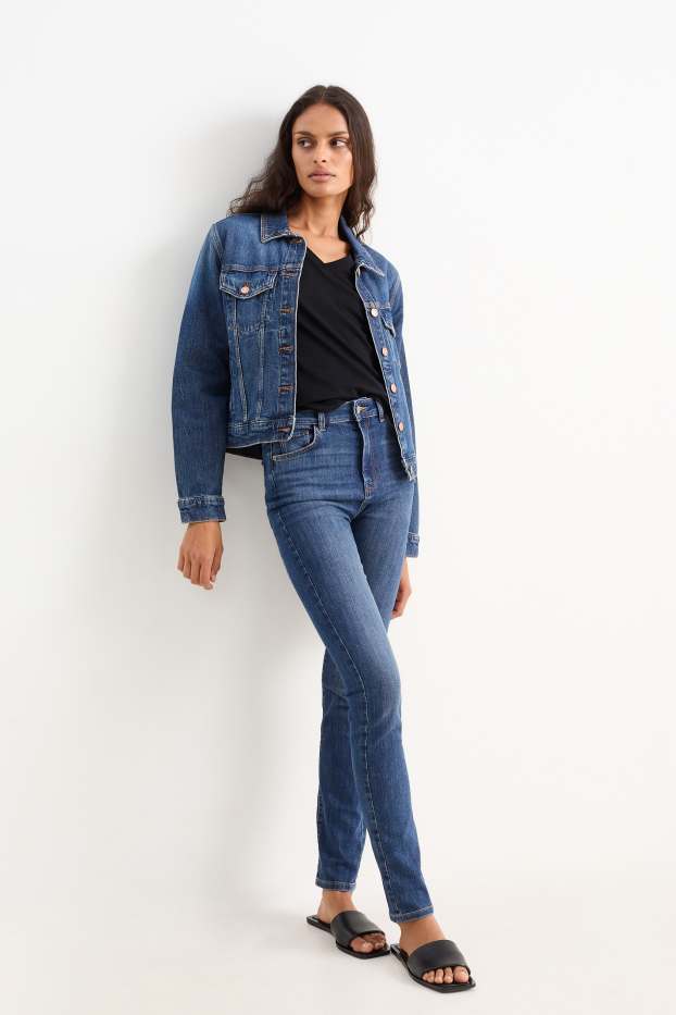 Femei - Slim jeans - talie înaltă - denim-albastru