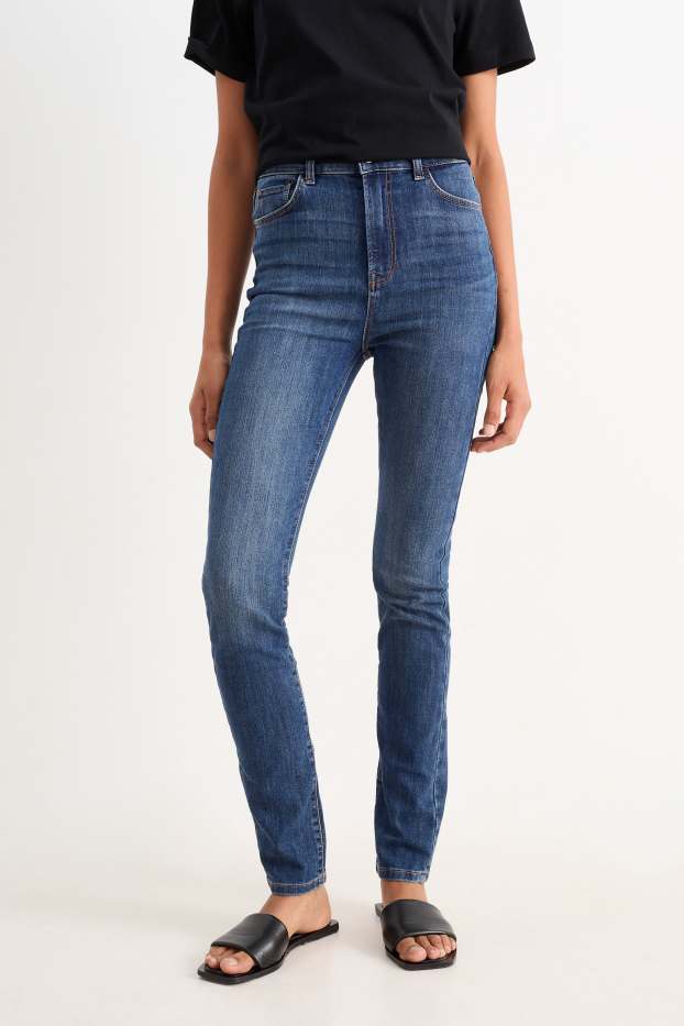 Femei - Slim jeans - talie înaltă - denim-albastru