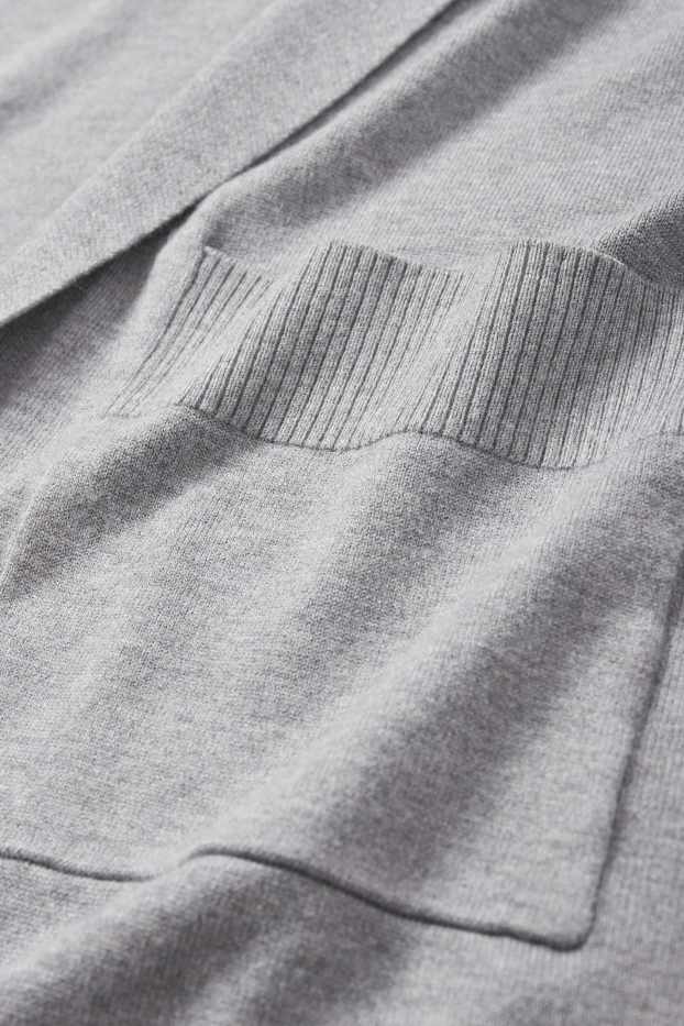 Damen - Lange Strickjacke - grau