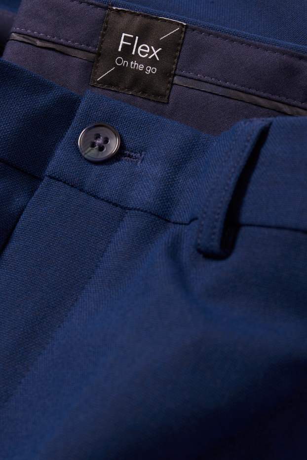 Hommes - Pantalon de costume - regular fit - Flex - 4 Way Stretch - bleu foncé