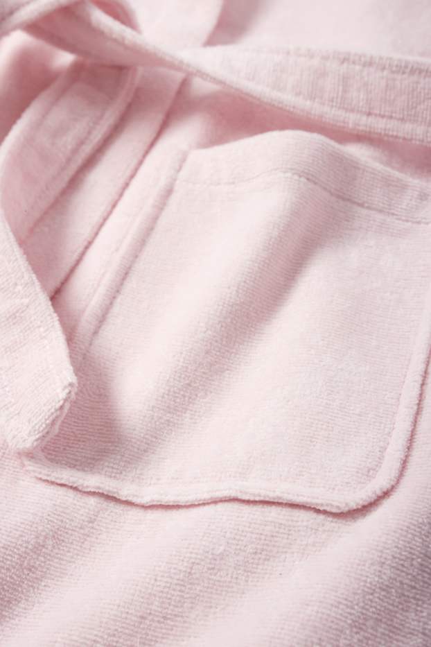Enfants filles - Peignoir en éponge avec capuche - rose